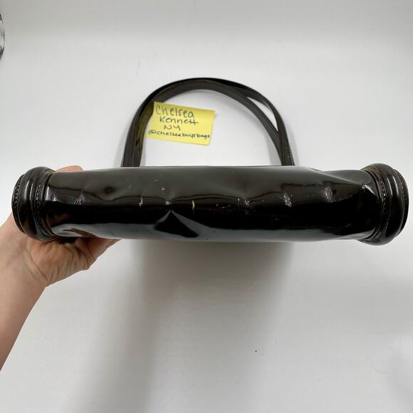 Gucci Brown Patent leather Shoulder Bag Tote Suede 90's Y2K Vintage FLAWED - Picture 9 of 15